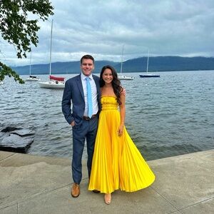 Hutch by Anthropologie Yellow Pleated Strapless Maxi Dress, 0P